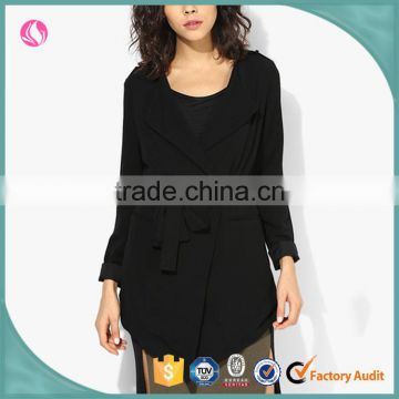 Custom Wholesale Elegant Woman Long Jacket Black Parka Women Winter Coats Latest Apparel