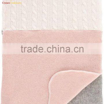 100% Cashmere Knitted Jacquard Warm Kids Blanket photo-2