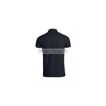 High Quality Custom Cotton Slim Fit Plain Black Polo Shirts photo-2