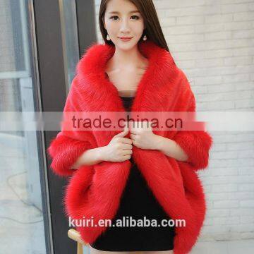 Autumn Winter Faux Fox Fur Shawl Warm Long Scarf Collar 2016 Women Faux Rabbit Fur Shawl Cap Scarves False Collar Wraps Outwear photo-2