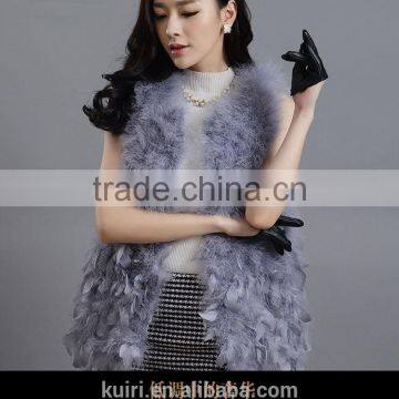 Hot Sale New 2017 Women Winter Encryption 100% Natural Ostrich Feathers Turkey Feather Fur Vest Vest Fur Coat Fur Coat photo-2