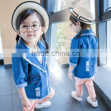 S16000A Wholesale new latest coat designs kids denim coat