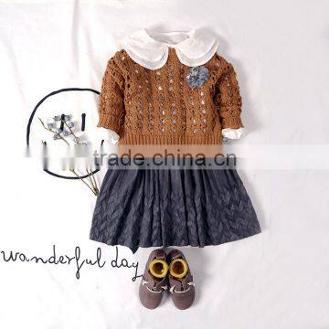 S16252A Autumn children skirt girls' cotton pleated short skirt