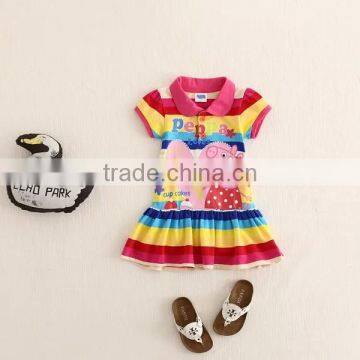 summer dresses pig printed cotton dresses cute baby girls dresses