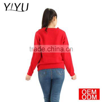 2017 Christmas Pullover Fashion Winter Jacquard Plain Knit Pattern Christmas Jumper Sweater for Woman photo-2