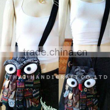 Hill Tribe shoulder bag Patchwork Fabric OWL