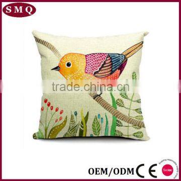 Europe Bird Printing Simple Cute Natural Linen Pillow Case photo-2