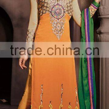 Ash Color Zari Design Beauty Charm Designer Semi Stitch Salwar Kameez photo-2