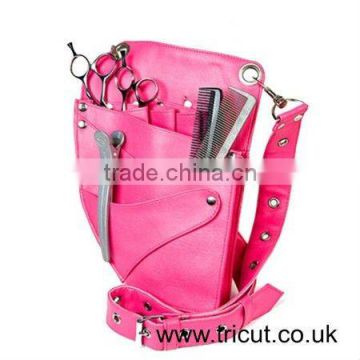 Leather Hairdressing Pouch - Pink Sherbert