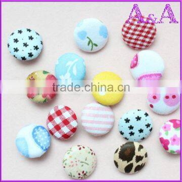 Dot Printing Round Button Scrapboling DIY Mix Flat Back Fabric Covered Button photo-5