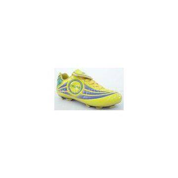 yellow Childrens Comfortable Soccer Shoes for artificial turf