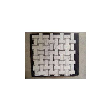 Carrara White+chinese Grey Basketweave Mosaics