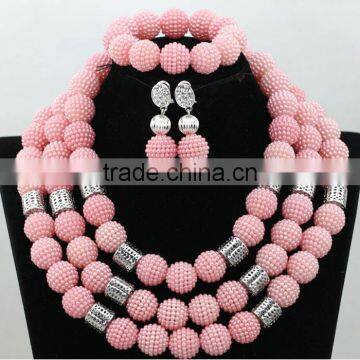 Plastic Necklace Nigerian Wedding Earrings African Bangles Jewelry Sets photo-5
