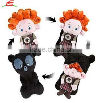 1 Piece Brave Triplet 12" Reversible Plush Toy Bears Walt