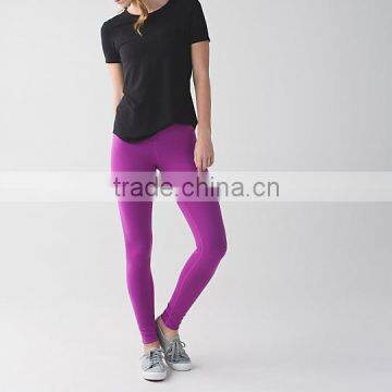 Moisture wicking Nylon Spandex Flatlock Stiching Gym Tights , Custom Yoga Leggings for Women