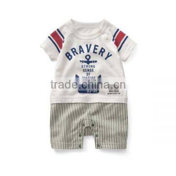 2016 Summer Navy Style Stripe Baby Boy Romper photo-2