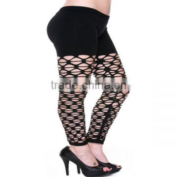 Summer Fashionable Seamless Cut Out Fishnet Ankle Leggings