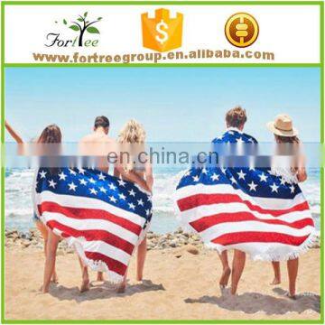 custom microfiber round beach towel