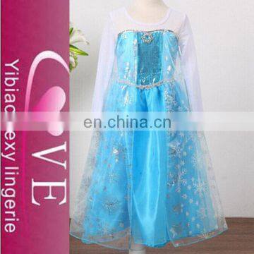 2015 hot selling blue beauty kids dress summer children dress