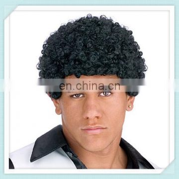 Disco Costume Accessory Adult Mens Black Short Afro Wigs HPC-0057