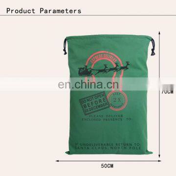 party green cotton canva christmas sacks