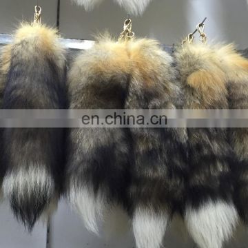 long fox fur tails fur key Chainreal fur chain fox tails