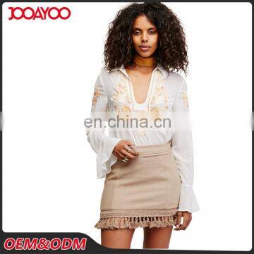 Custom Made Latest Modern Design Winter Ladies Mini Skirts Grils Short High Waist Wrap Skirt