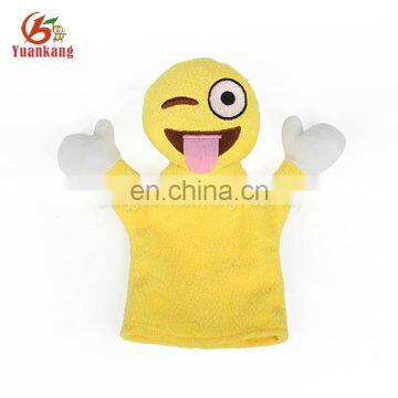 Cute design plush whatsapp emoji hand puppets toys