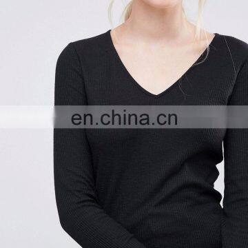 Wholesale Custom Women Appare Simple Design Back Bow Tie Longline Black White Printing Long