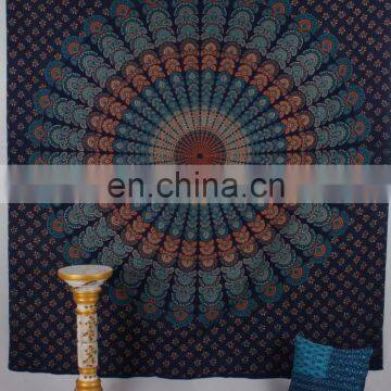 Mandala Indian Queen Boho Bohemian Hippy throw tapestry Coverlet Cotton Gypsy Handmade Ethnic Bedspread Decorative Wall Hanging