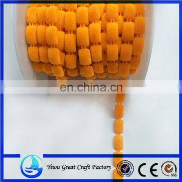 Supply bead curtain line Flocking cotton orange rectangle DIY beads chain attachment