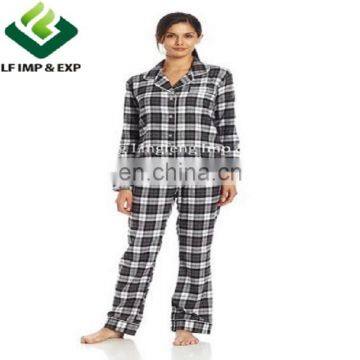 Women's Plaid Pajama Set/Promotional women's plaid pajama sets