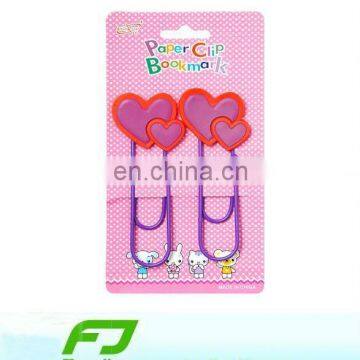 Heart shape pvc paper clip bookmark