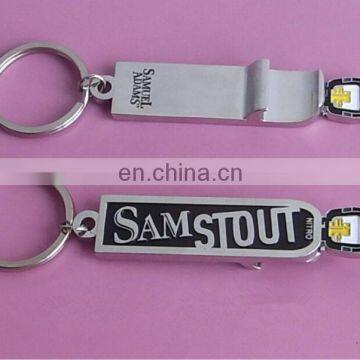 custom enameled company logo metal bottle opener keychian