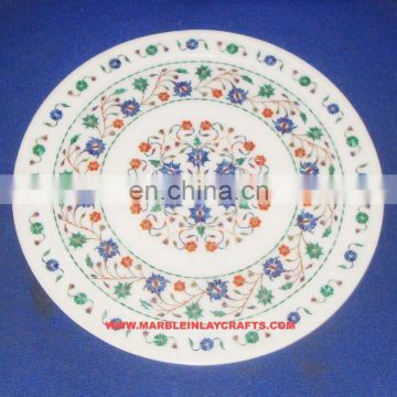 Indian Marble Inlay Plate Home Decorative Marble Inlay Plate