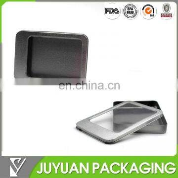 High quality cheap blank metal tin box with clear window wholesale