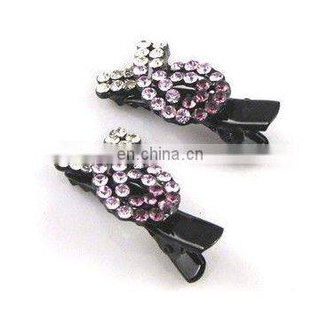 2013 newest fashion alloy ribbon rhinestone hair clip