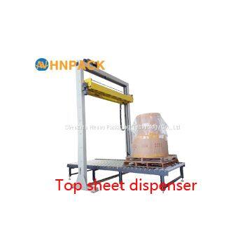 Automatic Pallet Stretch Wrapper With Top Foil Applicator Top Sheet Dispenser For The Top Film Cover photo-4