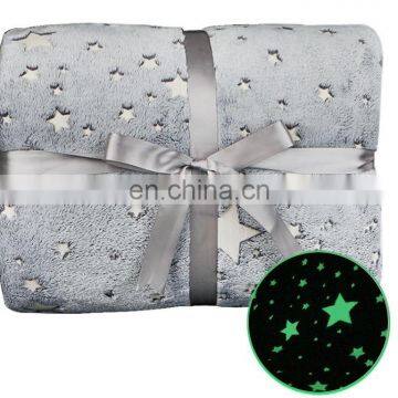 Custom 280GSM Flannel Glow in the Dark Baby Blanket 127*152CM photo-2