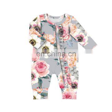 Boutique Purple Cow Pattern and Serape Alternating Kids Baby Gauze Romper Ruffled Jumpsuit Onesie Baby photo-3