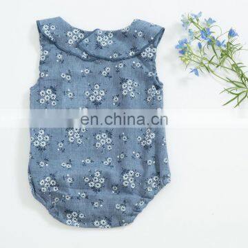 Newborn Kids Falbala Overalls Jumpsuit Summer Clothes Baby Girl Cotton Floral Print Romper Baby Summer Clothes photo-3
