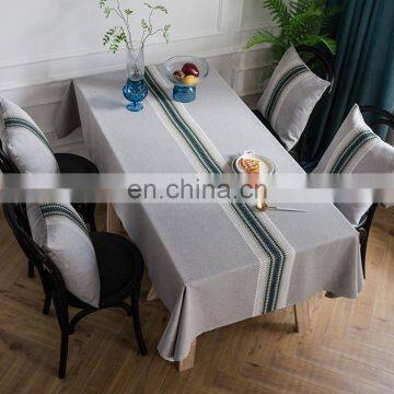 Luxury Classical Embroidered Table Runner Waterproof Simulation Geometric Tablecloth Rectangular Coffee Table Tablecloth photo-3