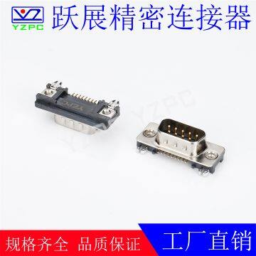 cheap mini connectors 9Male right angle  Multimedia connector assembly customized Riveted in black and gold