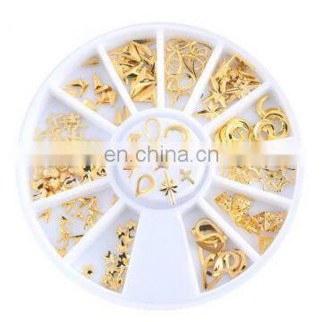 japanese style different shape diamond frosted nail art decoration metal studs