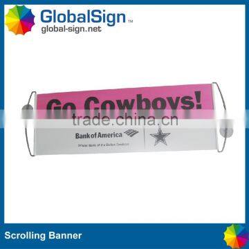 Advertising cheering fan retractable scrolling banner