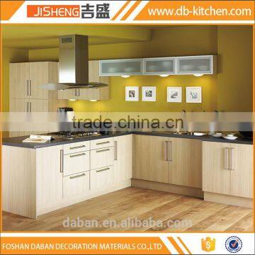 L shape melamine particle board kitchen cabinet