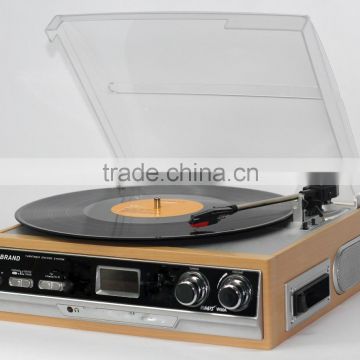 Gramophone player with USB burner Bluetooth and vinyl recordable player