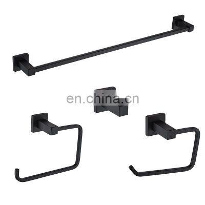 Matte Black China home Towel Rack toilet Hardware Set zinc washroom restroom shower sanitary fittings and bathroom accessories