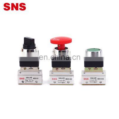 SNS MOV Series aluminum alloy pneumatic hand control air mechanical valve with push button