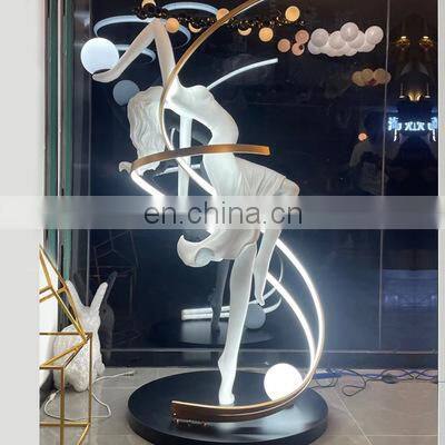 Wedding Decor Standing Designer Living Room Club Exhibition Hall Creative Girl Dancing Floor Lamp